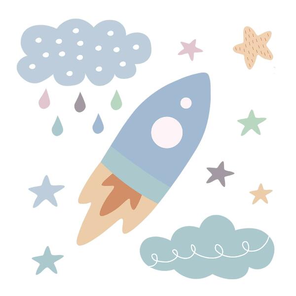 Wall sticker 60x100 Space pastel dreams with stars and clouds