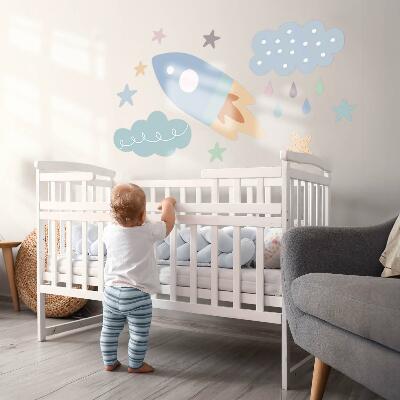Wall sticker 60x100 Space pastel dreams with stars and clouds