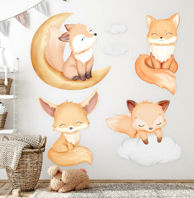 Wall sticker 60x96 Cute watercolor animals in heavenly style