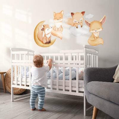 Wall sticker 60x96 Cute watercolor animals in heavenly style