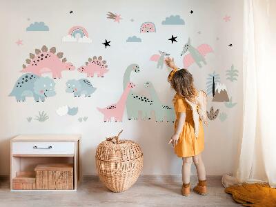 Wall sticker 60x89 Dinosaurs in pastel vegetation surroundings