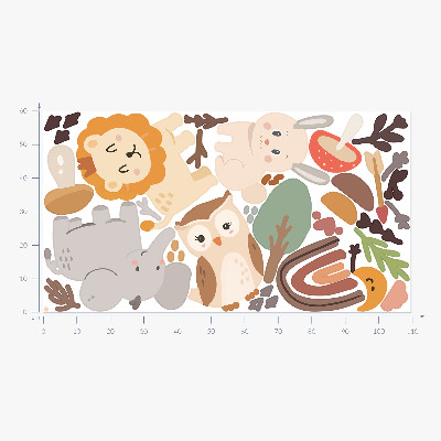 Wall sticker 60x109 Charming animal pattern in boho style