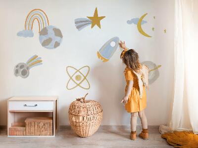 Wall sticker 60x100 Cosmic illustration of planets and stars in pastels