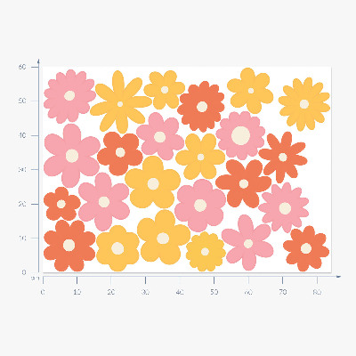 Wall sticker 60x84 Pastel floral accents in a cheerful version