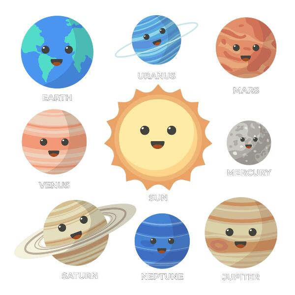 Wall sticker 60x110 Lovely planets in cosmic dance