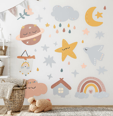 Wall sticker 60x99 Boho in pastel shades of sky and space