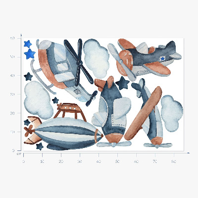 Wall sticker 60x85 Pastel air means of transport watercolor