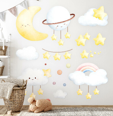 Wall sticker 60x81 Sky and space in boho pastels