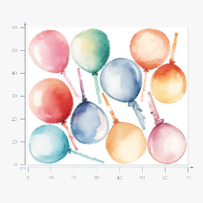 Wall sticker 60x70 Pastel balloons in colorful harmony