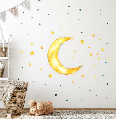 Wall sticker 60x65 Space watercolor sky with moon and stars