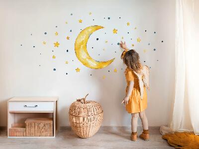Wall sticker 60x65 Space watercolor sky with moon and stars