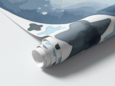 Wall sticker 60x104 Moon and star in night watercolor style