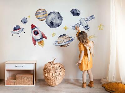Wall sticker 60x88 Pastel space with planets and rocket