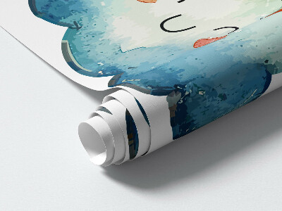 Wall sticker 60x72 Colorful clouds and rainbow watercolor sky