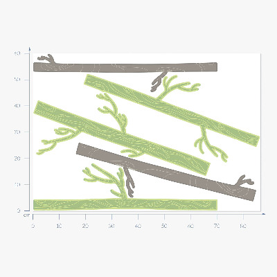 Wall sticker 60x87 Pastel forest with decorative trees