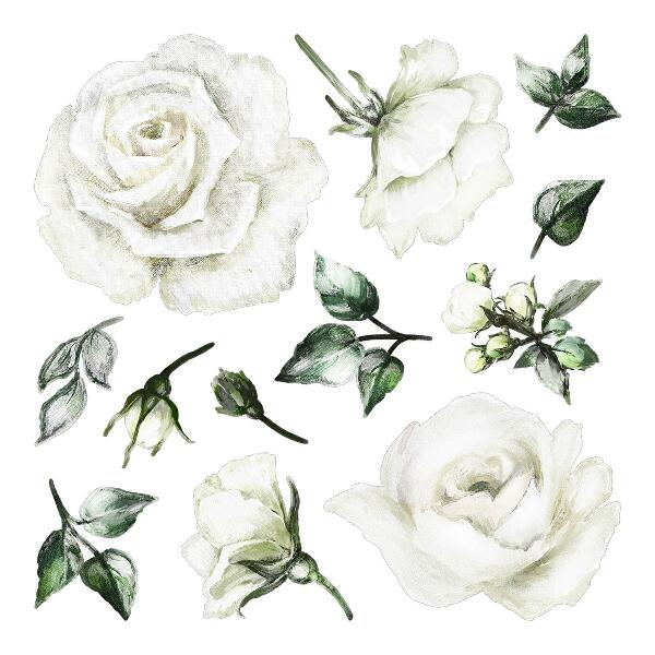 Wall sticker 60x103 Floral motifs in pastel watercolors
