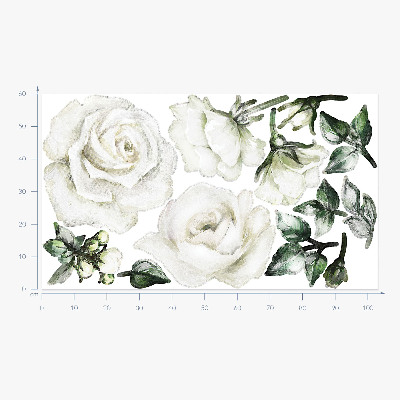 Wall sticker 60x103 Floral motifs in pastel watercolors