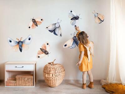 Wall sticker 80x103 Pastel moths in boho style with colorful insects