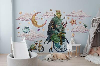 Wall sticker 80x107 The enchanted animal kingdom in a cartoon style