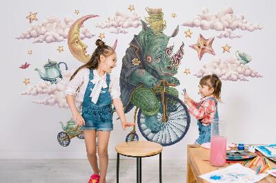 Wall sticker 80x107 The enchanted animal kingdom in a cartoon style