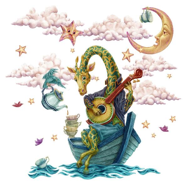 Wall sticker 80x110 Animal kingdom in a cartoon version