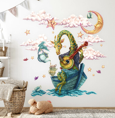 Wall sticker 80x110 Animal kingdom in a cartoon version
