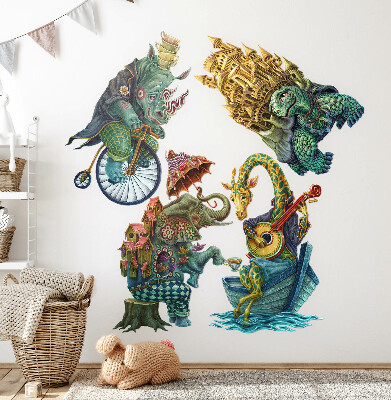 Wall sticker 80x97 Animals in magical cartoon style