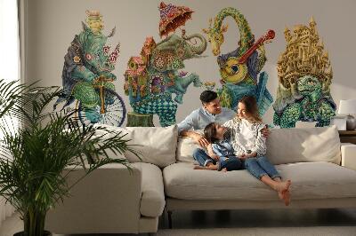 Wall sticker 80x97 Animals in magical cartoon style