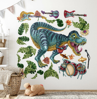 Wall sticker 80x119 Musical cartoon dinosaur with instruments