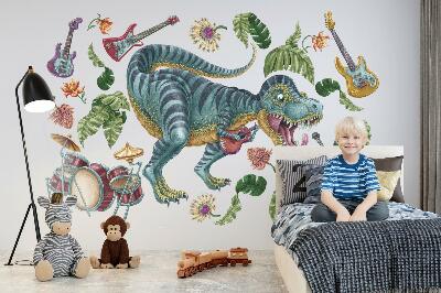 Wall sticker 80x119 Musical cartoon dinosaur with instruments