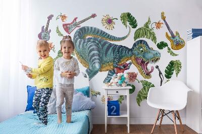 Wall sticker 80x119 Musical cartoon dinosaur with instruments