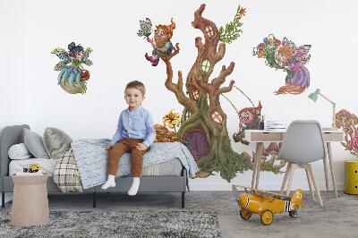 Wall sticker 80x83 Forest magic with fairies and dwarves