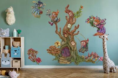Wall sticker 80x83 Forest magic with fairies and dwarves