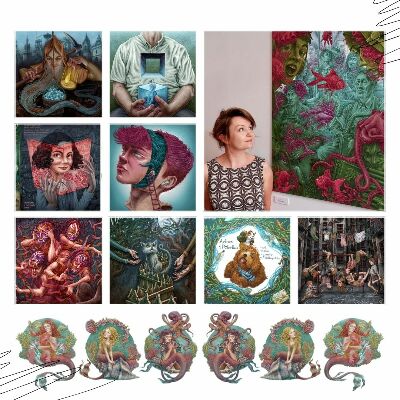 Wall sticker 80x83 Forest magic with fairies and dwarves