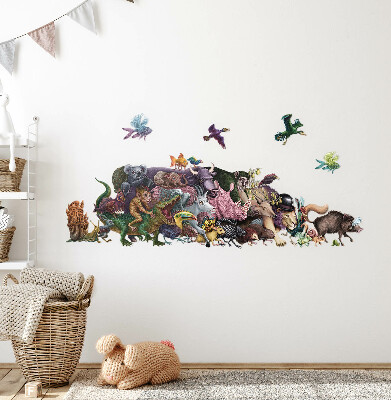Wall sticker 80x138 Cartoon animals from the magical world