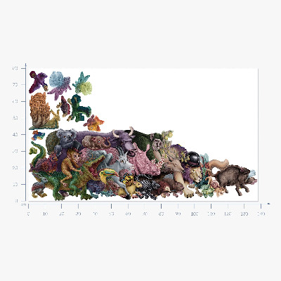 Wall sticker 80x138 Cartoon animals from the magical world