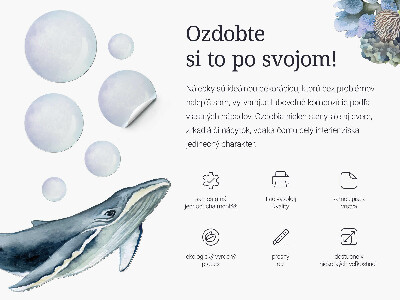 Wall sticker 80x79 Mermaid in cartoon style with underwater shells