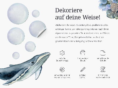 Wall sticker 80x71 Mermaid among shells underwater stories