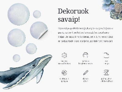Wall sticker 80x71 Mermaid among shells underwater stories