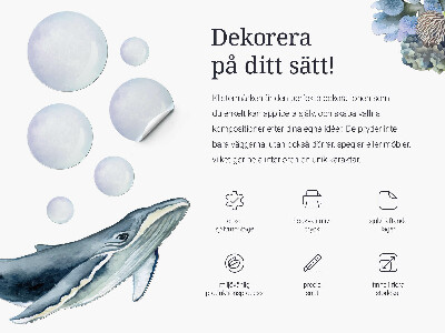 Wall sticker 80x71 Mermaid among shells underwater stories