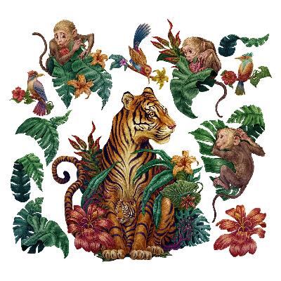 Wall sticker 80x105 Jungle safari with cartoon animals