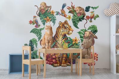 Wall sticker 80x105 Jungle safari with cartoon animals