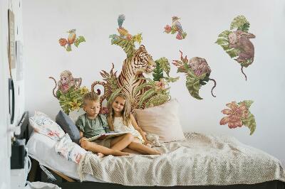 Wall sticker 80x106 Jungle safari with pastel animals