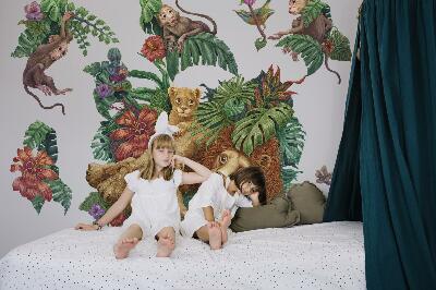Wall sticker 80x126 Safari exotic beasts in tropical jungle cartoon style