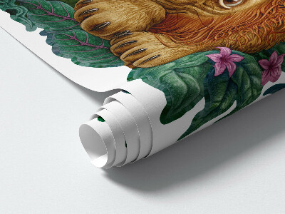 Wall sticker 80x126 Safari exotic beasts in tropical jungle cartoon style