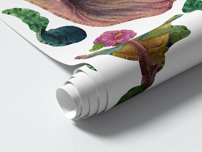 Wall sticker 80x101 Wild animals and the tropics in a cartoon version