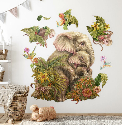 Wall sticker 80x100 Safari with exotic animals and vegetation