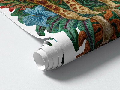 Wall sticker 80x119 Safari with wild animals in cartoon form