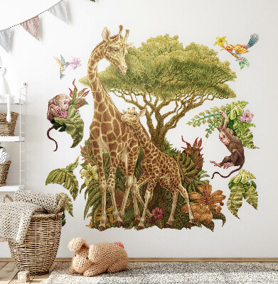 Wall sticker 80x120 Safari in a pastel version of wild nature