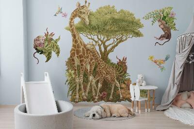 Wall sticker 80x120 Safari in a pastel version of wild nature